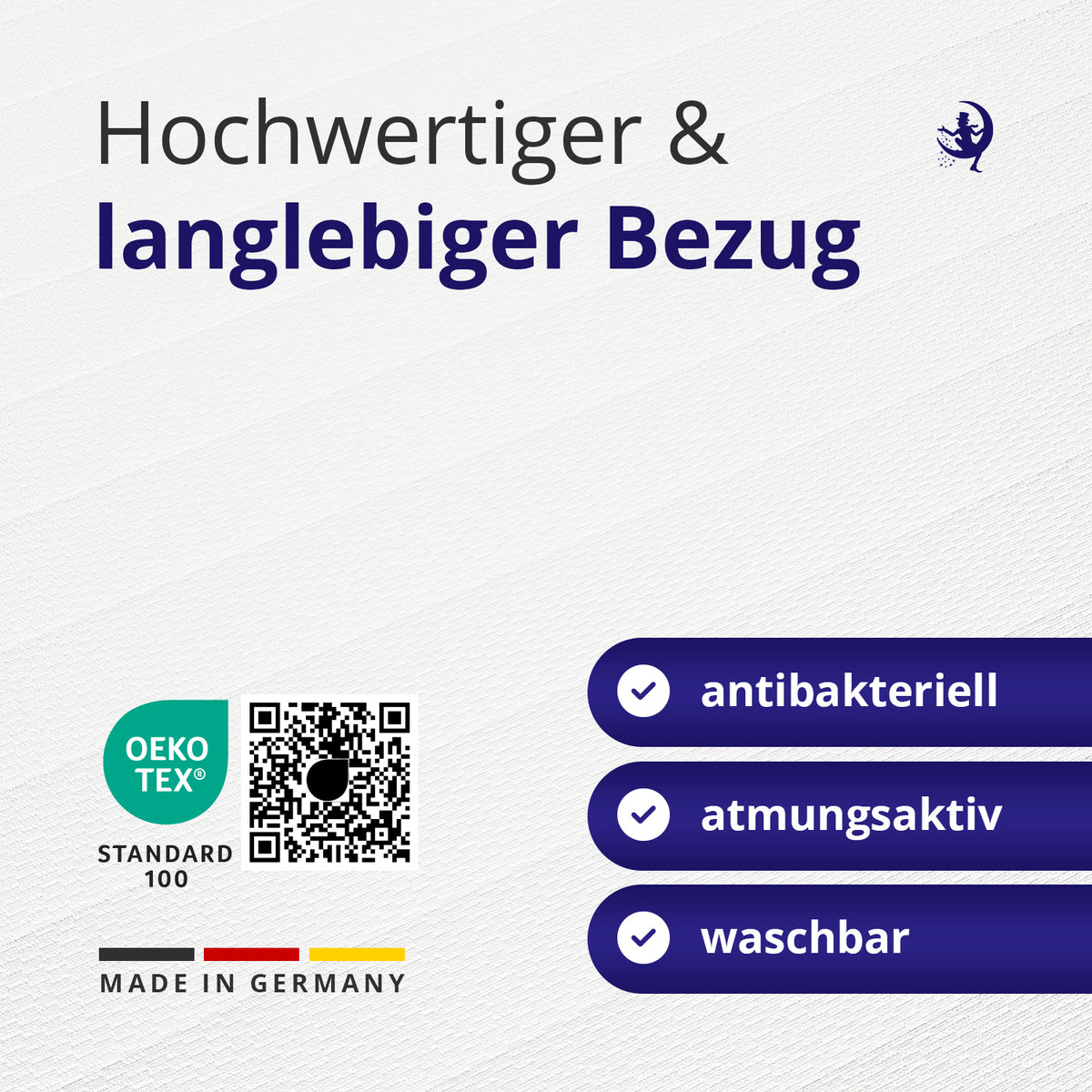 Langlebiger Matratzenbezug mit antibakteriellen und atmungsaktiven Eigenschaften – pflegeleicht und waschbar