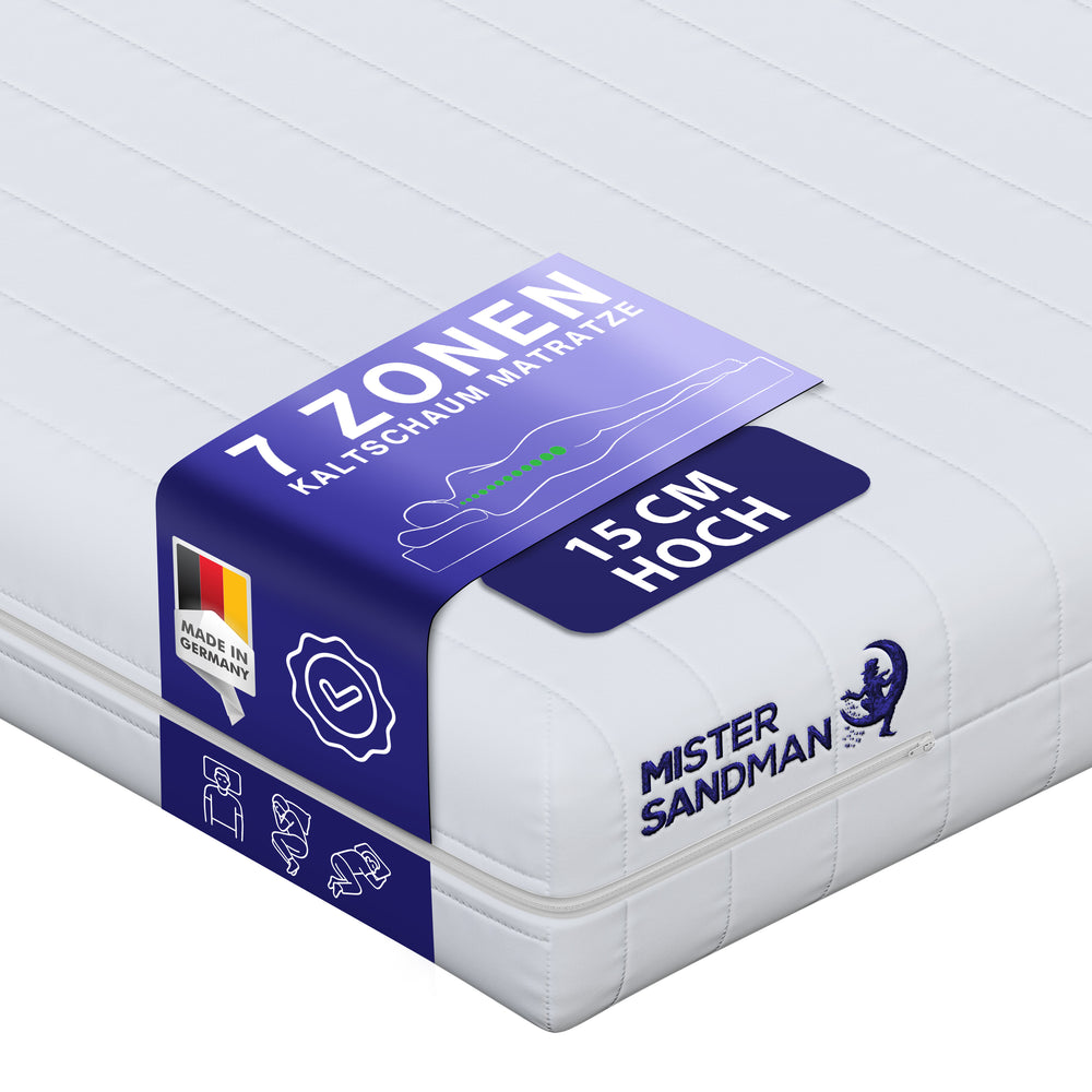 Matelas 7 zones avec housse en microfibres
