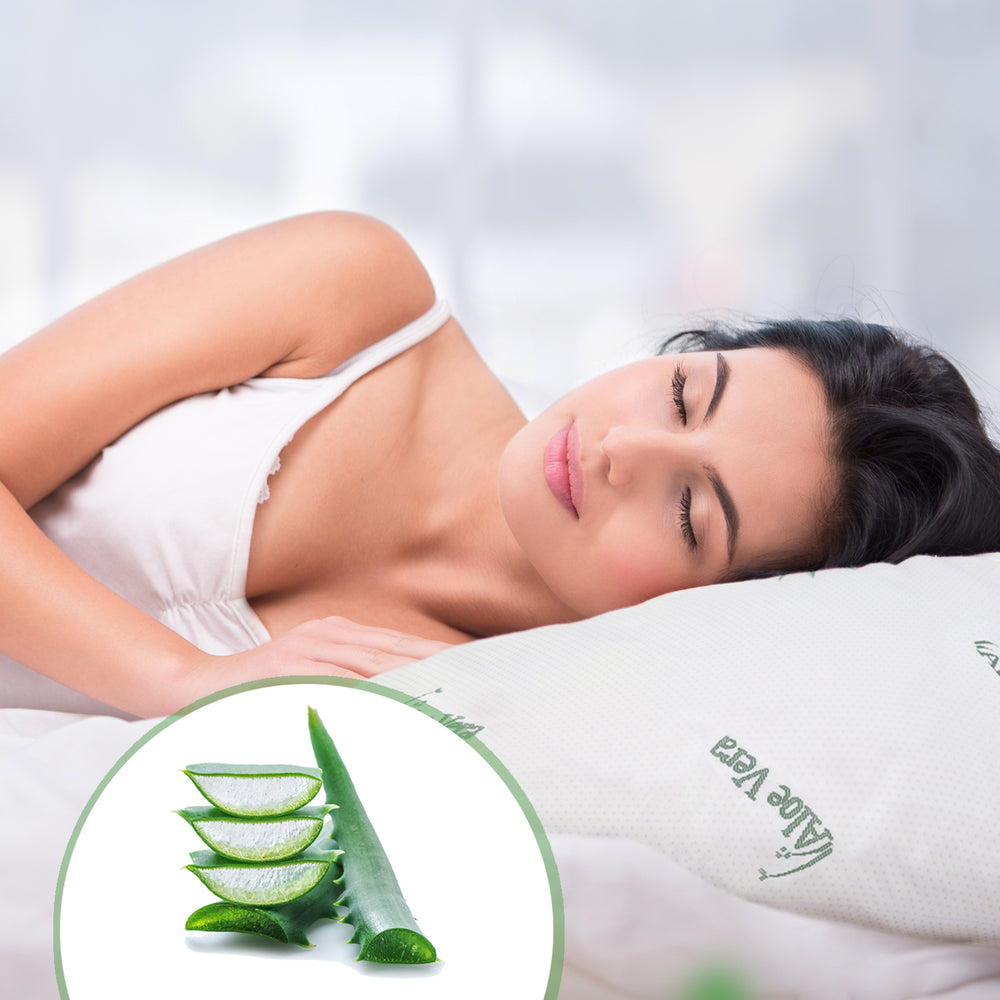 Hover image of Oreiller mémoire de forme Aloe Vera - 40x80cm